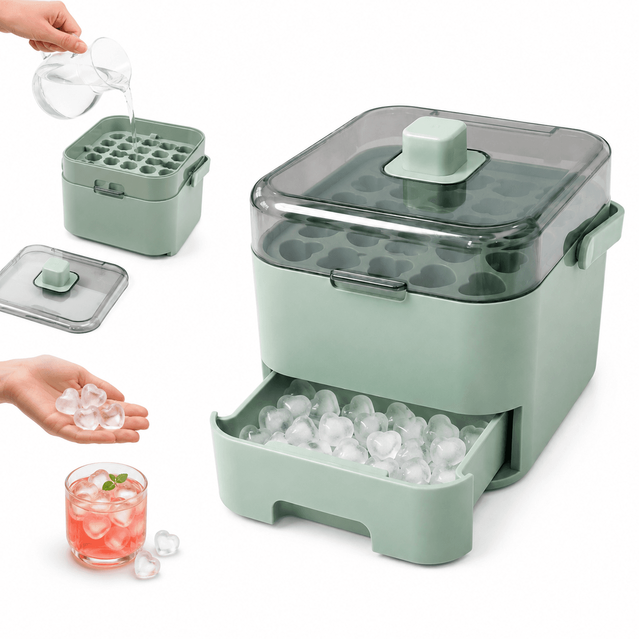 48 Grid Ice Heart Maker